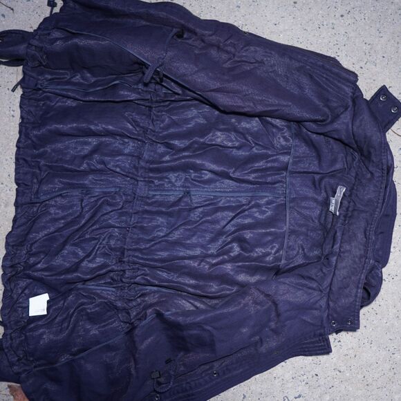 Vince Tencel Utility Jacket Navy Blue XS Hooded Adjustable Quiet Luxury - Picture 7 of 16